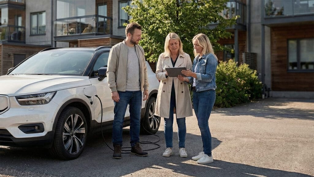 Samtal på parkering om byte av laddoperatör