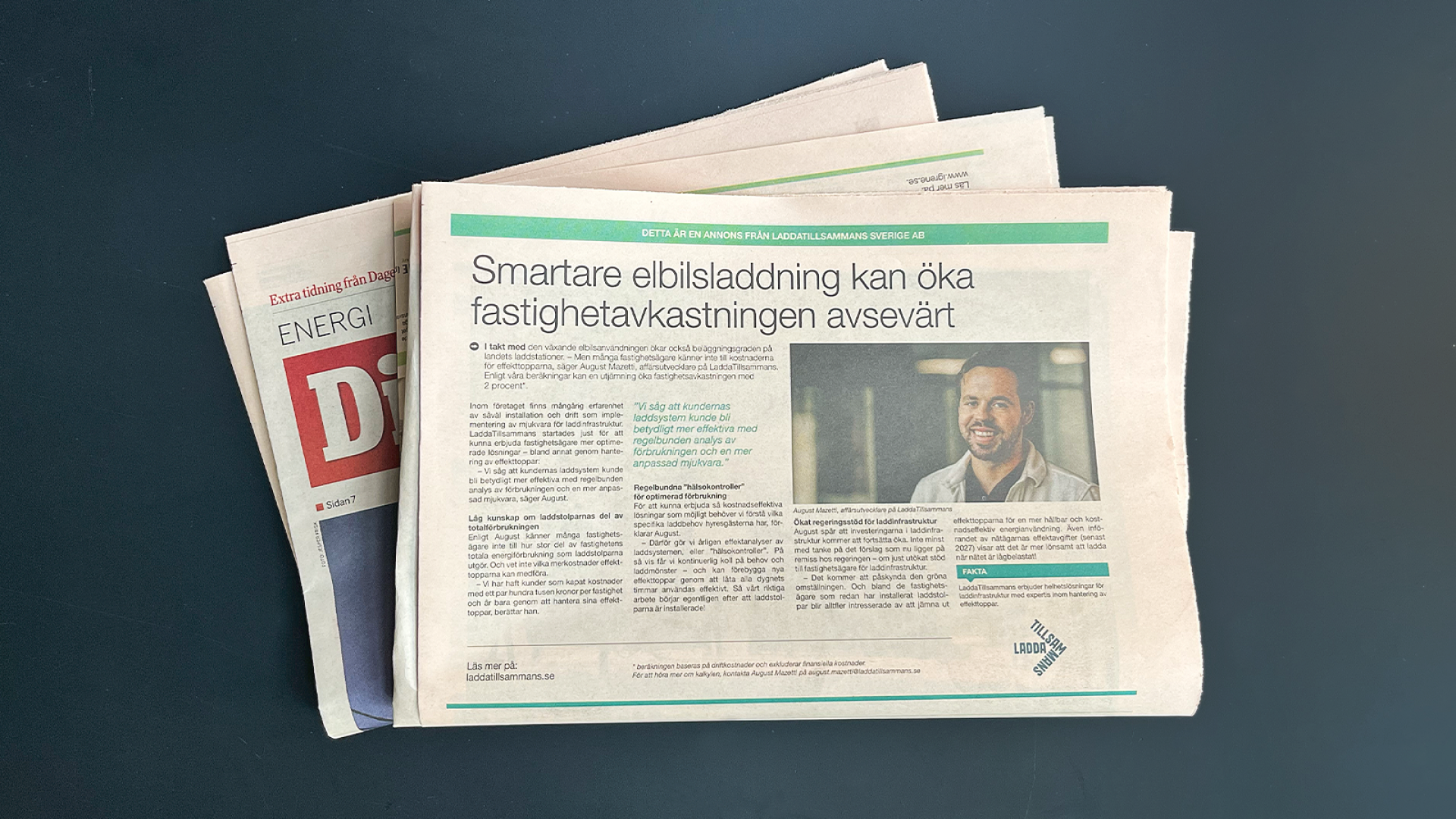 LaddaTillsammans i Dagens industri om effekttoppar och elbilsladdning i fastighet