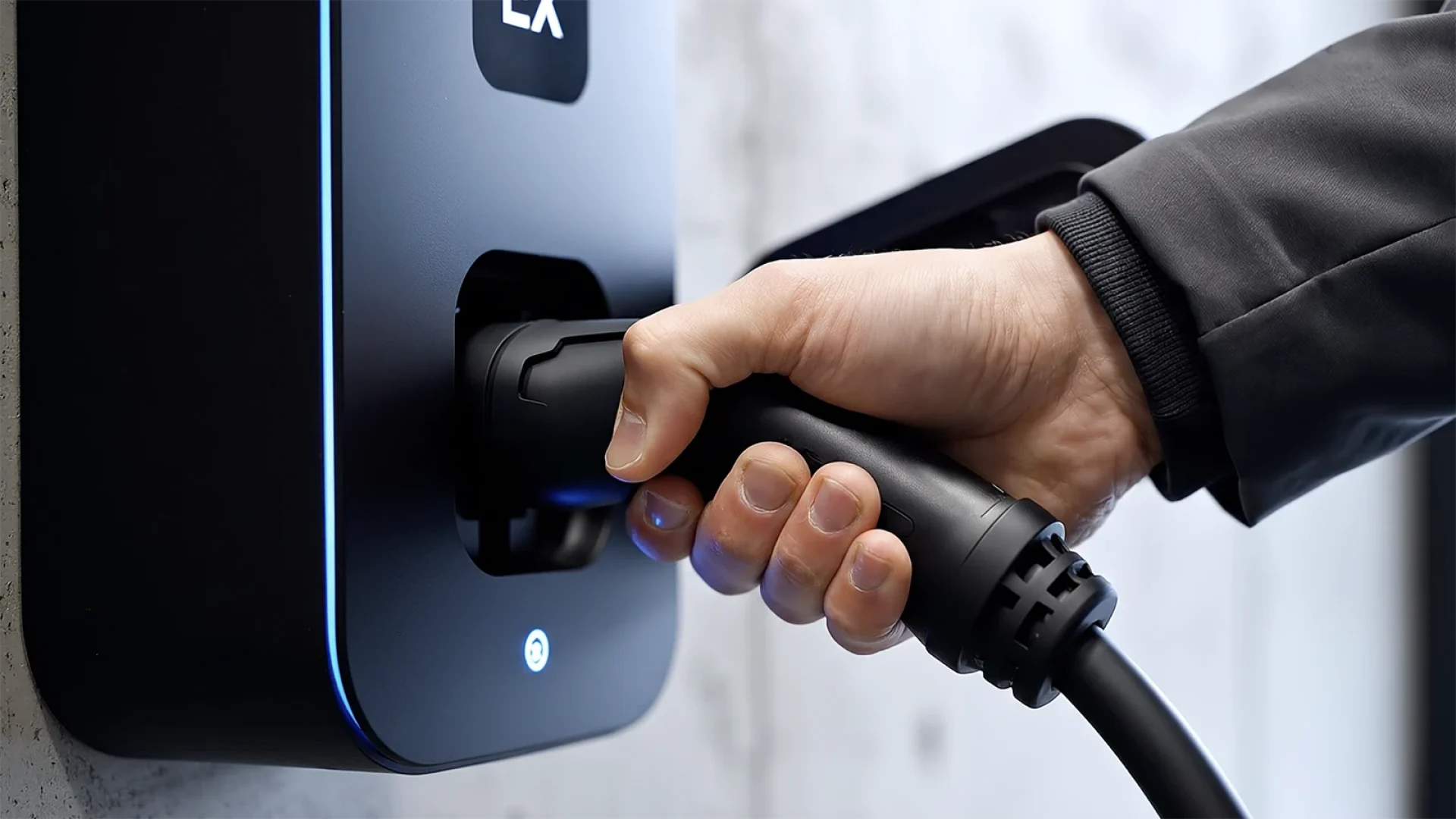 Laddinfrastruktur och OCPP i laddare som hålls av en hand